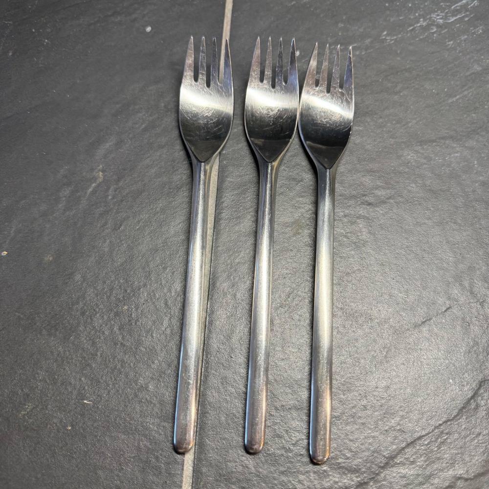Rosenthal 18/8 Germany Stainless Steel Pastry Dessert‎ Forks Set of 3 Silver